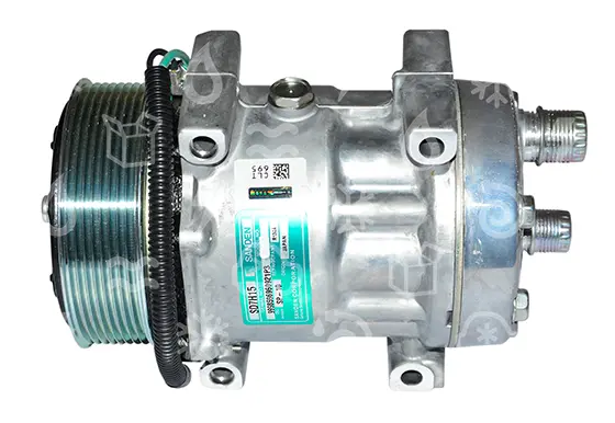 kompresor UNI SANDEN 7H15, řemenice 119 mm - PV8, 24V, připojení V /22259
